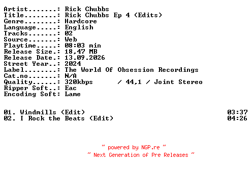 NFO for the release Rick_Chubbs-Rick_Chubbs_EP_4_(Edits)-WEB-2024-XTC_iNT by XTC_iNT
