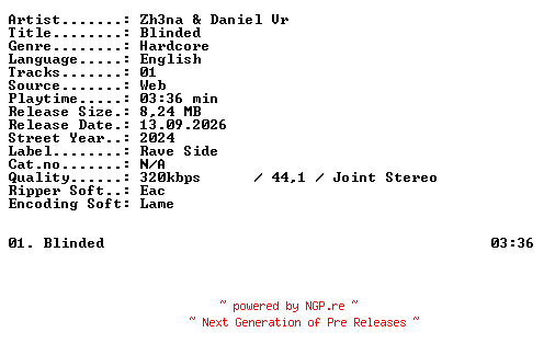 NFO for the release Zh3na_and_Daniel_Vr-Blinded-SINGLE-WEB-2024-XTC_iNT by XTC_iNT
