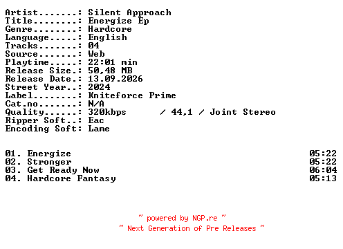 NFO for the release Silent_Approach-Energize_EP-WEB-2024-XTC_iNT by XTC_iNT