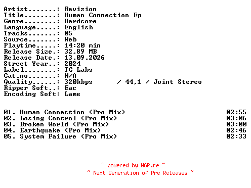 NFO for the release Revizion-Human_Connection_EP-WEB-2024-XTC_iNT by XTC_iNT