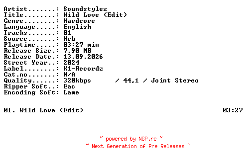NFO for the release Soundstylez-Wild_Love_(Edit)-SINGLE-WEB-2024-XTC_iNT by XTC_iNT
