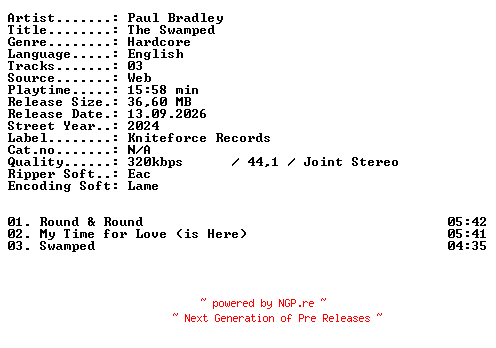 NFO for the release Paul_Bradley-The_Swamped-WEB-2024-XTC_iNT by XTC_iNT