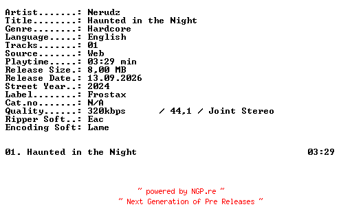 NFO for the release Nerudz-Haunted_in_the_Night-SINGLE-WEB-2024-XTC_iNT by XTC_iNT