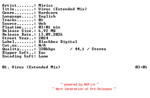 NFO for the release Mirisz-Virus_(Extended_Mix)-SINGLE-WEB-2024-XTC_iNT by XTC_iNT
