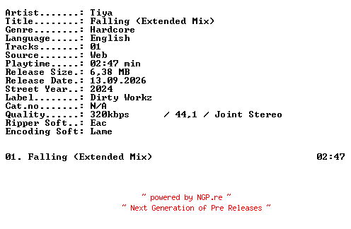 NFO for the release Tiya-Falling_(Extended_Mix)-SINGLE-WEB-2024-XTC_iNT by XTC_iNT