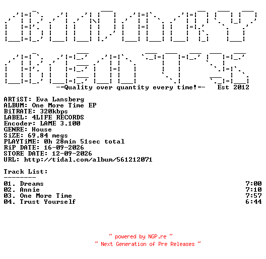 NFO for the release Eva_Lansberg-One_More_Time_EP-(FLR008)-WEB-2026-BB by BB