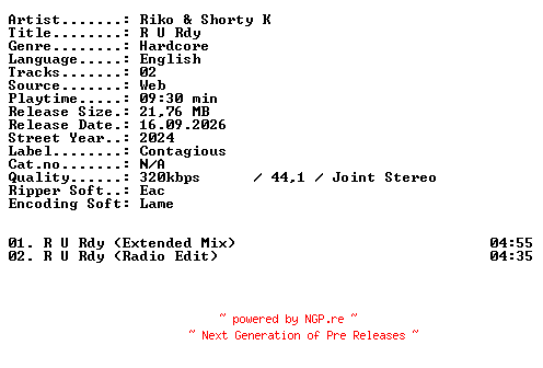 NFO for the release Riko_and_Shorty_K-R_U_RDY-WEB-2024-XTC_iNT by XTC_iNT