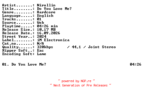 NFO for the release Nirollin-Do_You_Love_Me-SINGLE-WEB-2024-XTC_iNT by XTC_iNT