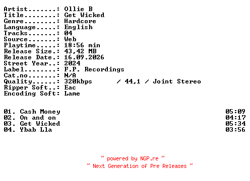 NFO for the release Ollie_B-Get_Wicked-WEB-2024-XTC_iNT by XTC_iNT