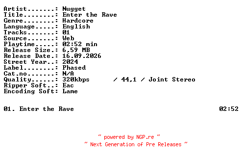 NFO for the release Nugget-Enter_the_Rave-SINGLE-WEB-2024-XTC_iNT by XTC_iNT