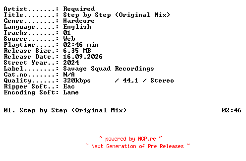 NFO for the release Required-Step_by_Step_(Original_Mix)-SINGLE-WEB-2024-XTC_iNT by XTC_iNT