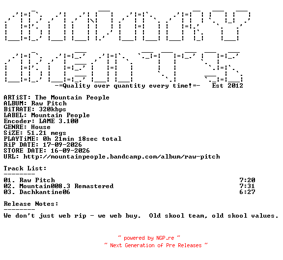 NFO for the release The_Mountain_People-Raw_Pitch-(mountain028)-WEB-2026-BB by BB