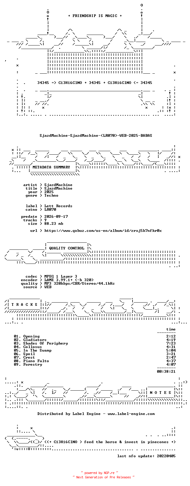 NFO for the release SjazdMachine-SjazdMachine-(LR070)-WEB-2025-BABAS by BABAS