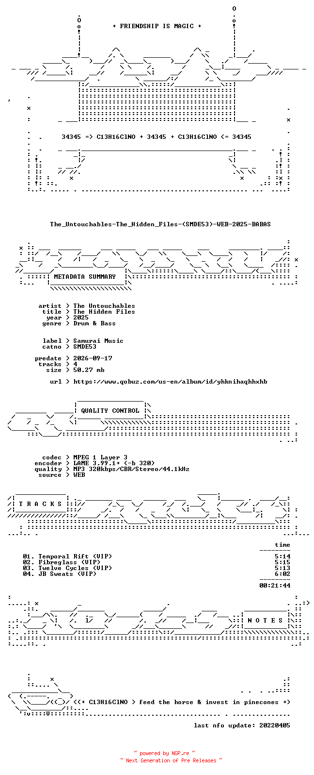 NFO for the release The_Untouchables-The_Hidden_Files-(SMDE53)-WEB-2025-BABAS by BABAS