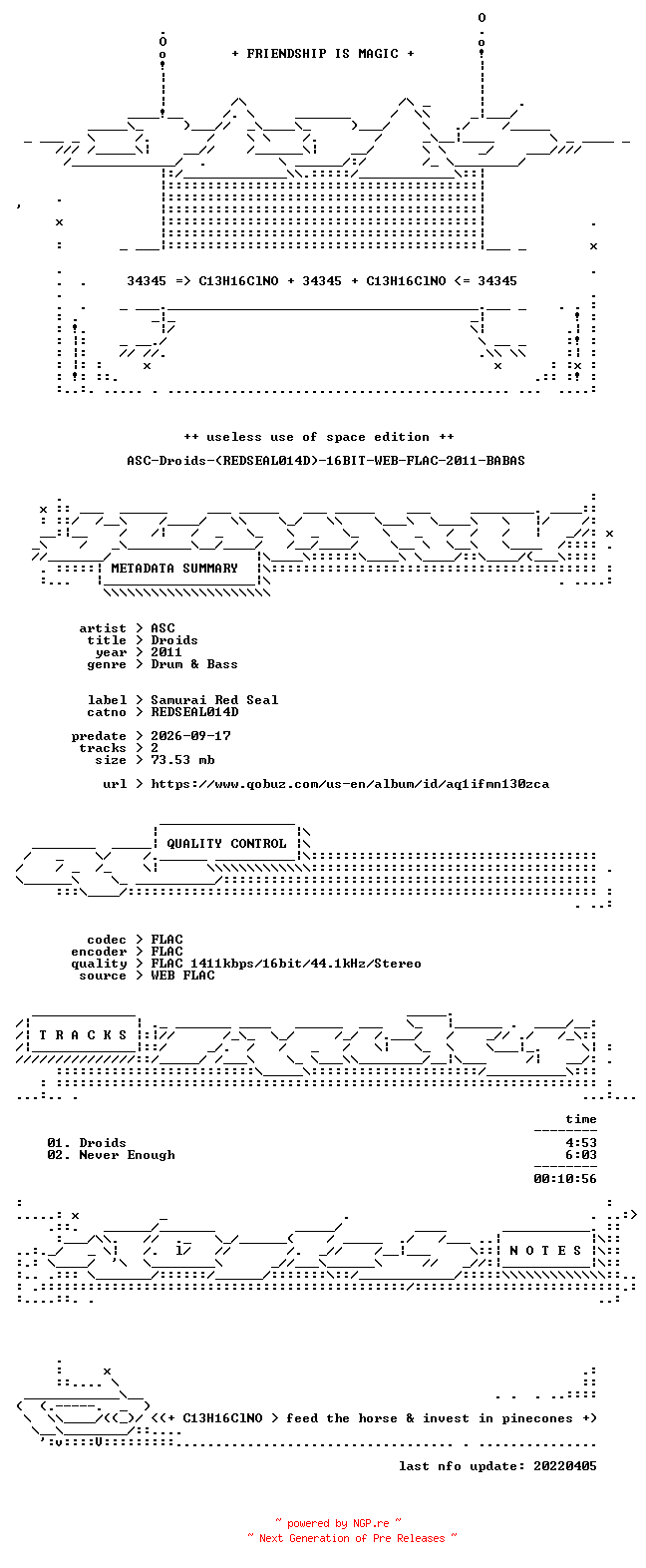 NFO for the release ASC-Droids-(REDSEAL014D)-16BIT-WEB-FLAC-2011-BABAS by BABAS