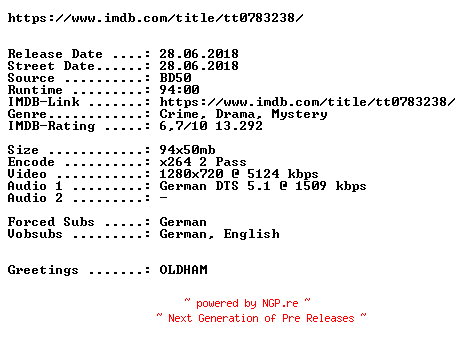 NFO for the release The.Dead.Girl.2006.German.720p.BluRay.x264-SPiCY by SPiCY