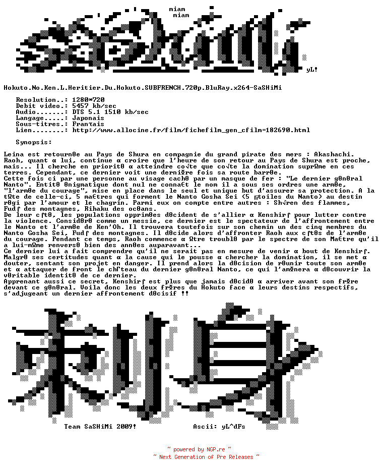 NFO for the release Youth.Literature.Vol01.SUBFRENCH.720p.BluRay.x264-SaSHiMi by SaSHiMi