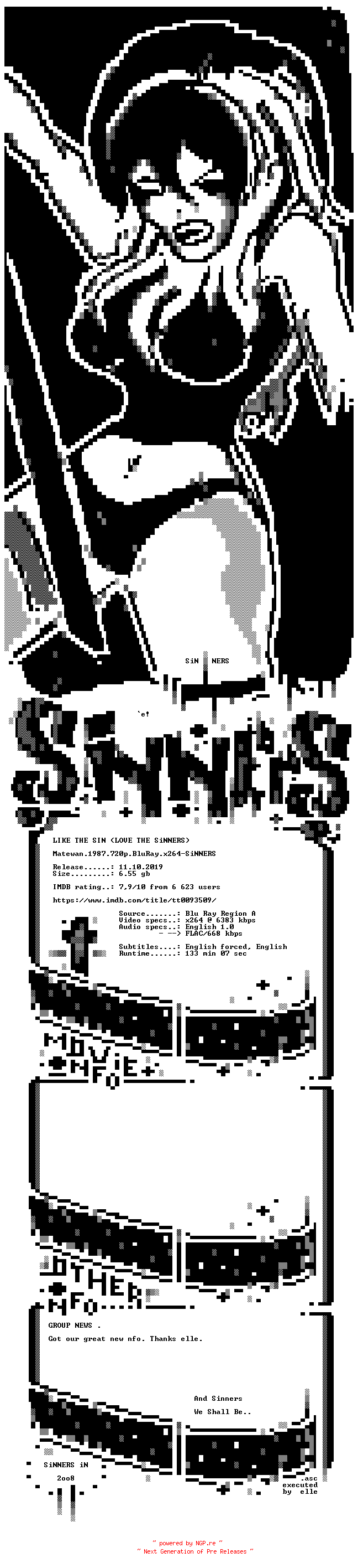 NFO for the release Matewan.1987.720p.BluRay.x264-SiNNERS by SiNNERS