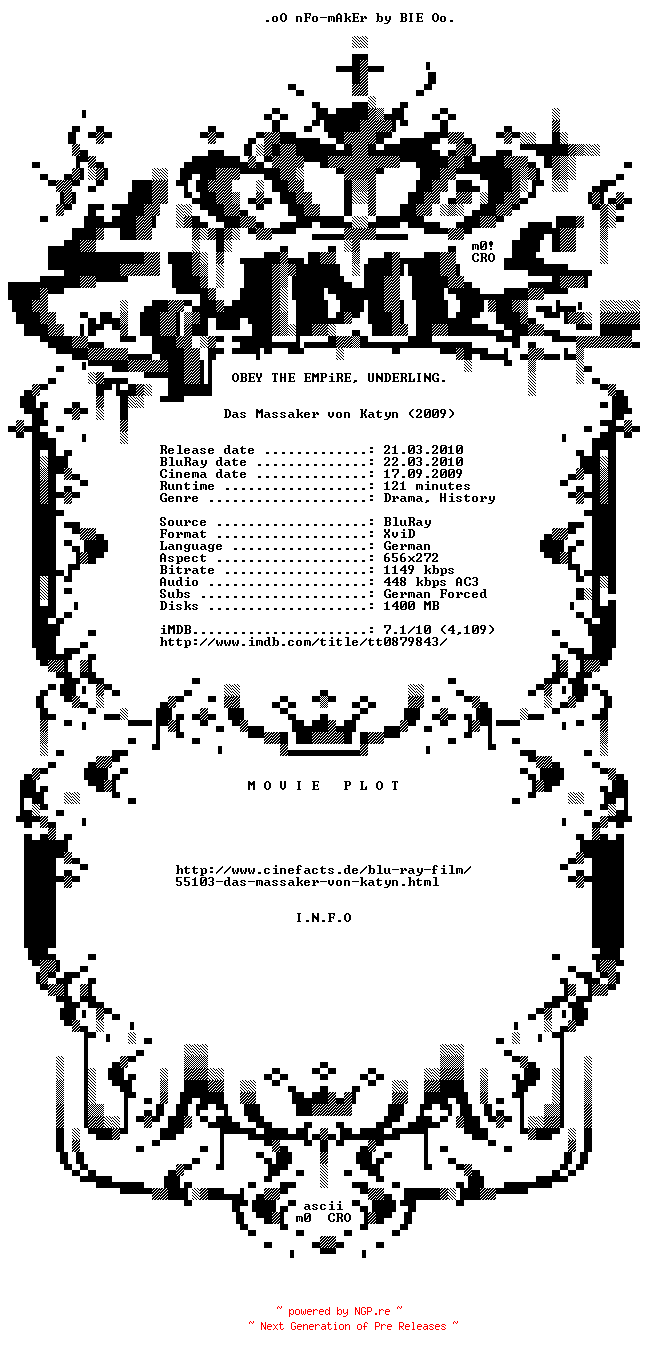 NFO for the release Das.Massaker.von.Katyn.German.BDRip.AC3.XviD-EMPiRE by EMPiRE