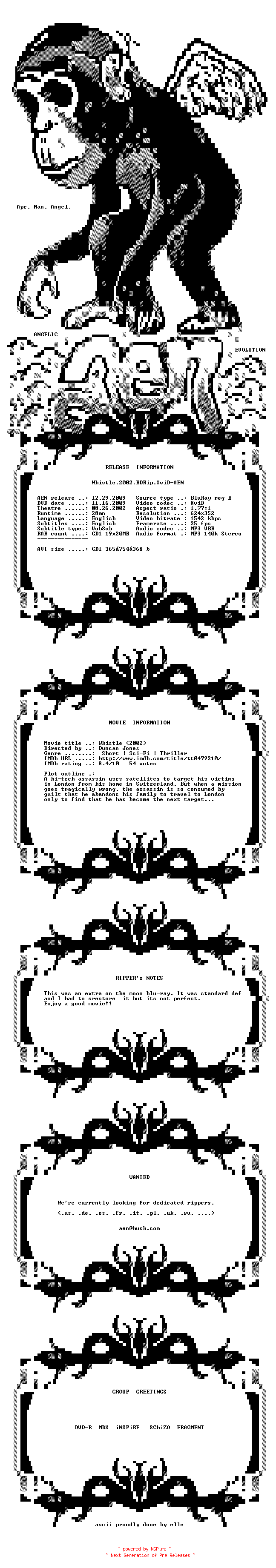 NFO for the release Whistle.2002.BDRip.XviD-AEN by AEN
