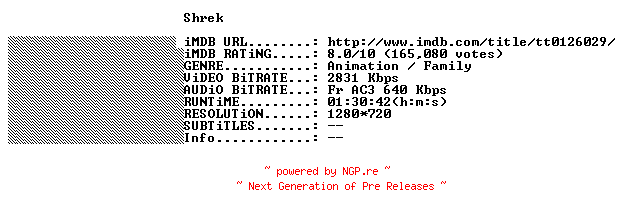NFO for the release Shrek.2001.FRENCH.720p.BluRay.x264-THENiGHTMAREiNHD by THENiGHTMAREiNHD