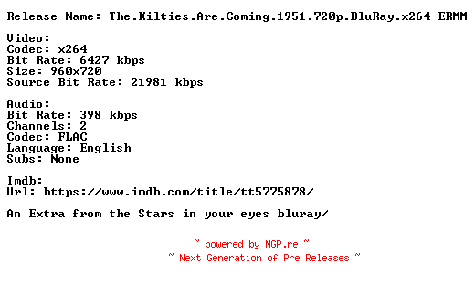 NFO for the release The.Kilties.Are.Coming.1951.720p.BluRay.x264-ERMM by ERMM