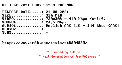 NFO for the release HellKat.2021.BDRiP.x264-FREEMAN by FREEMAN