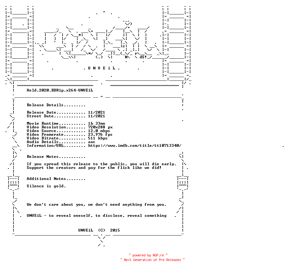 NFO for the release Held.2020.BDRip.x264-UNVEiL by UNVEiL