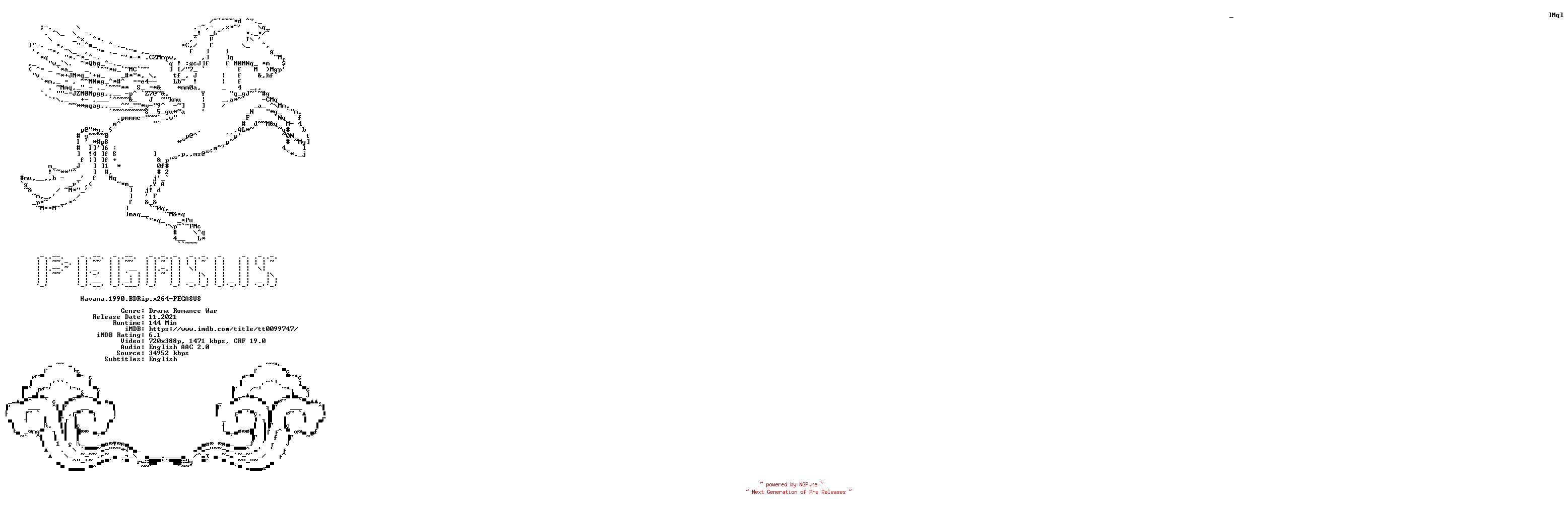 NFO for the release Havana.1990.iNTERNAL.BDRip.x264-PEGASUS by PEGASUS