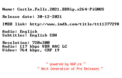 NFO for the release Castle.Falls.2021.BDRip.x264-PiGNUS by PiGNUS
