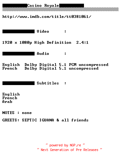 NFO for the release Casino.Royale.2006.COMPLETE.MULTi.B.BLURAY-HDSWAT by HDSWAT