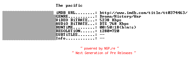 NFO for the release The.Pacific.E07.720p.FRENCH.BluRay.x264-THENiGHTMAREiNHD by THENiGHTMAREiNHD