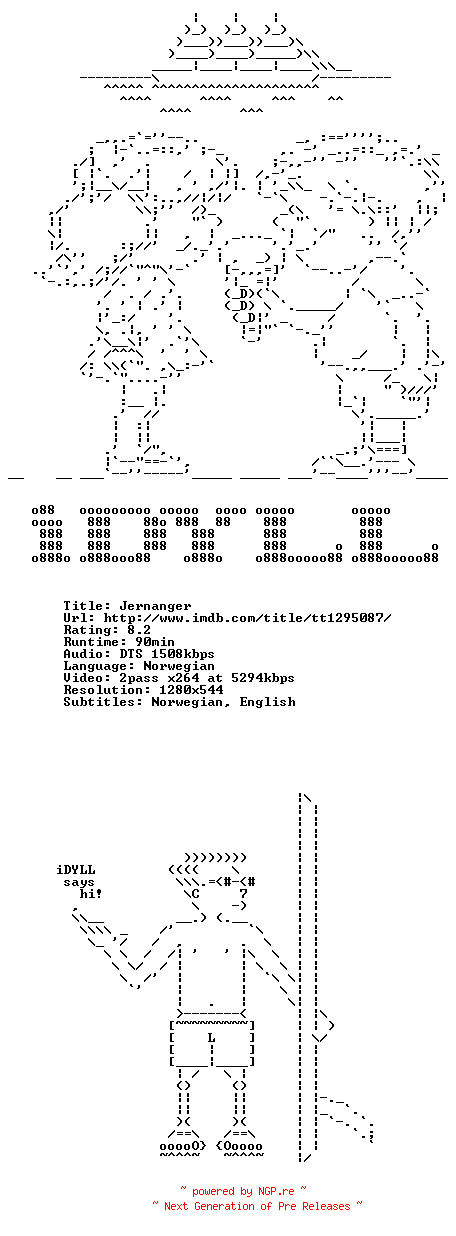 NFO for the release Jernanger.NORWEGIAN.720p.BluRay.x264-iDYLL by iDYLL
