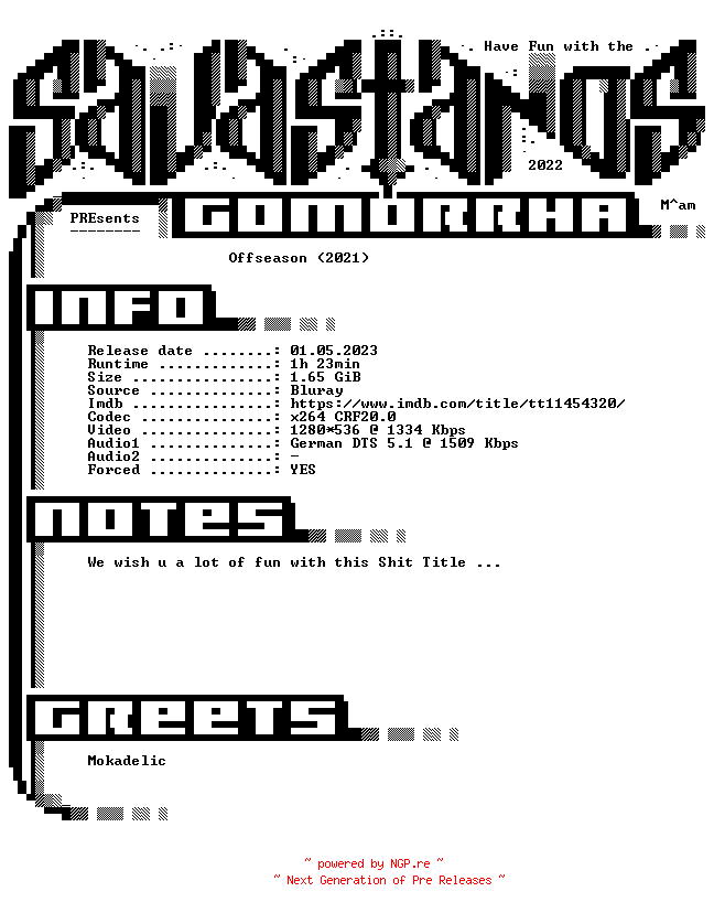 NFO for the release Offseason.Insel.des.Grauens.2021.German.720p.BluRay.x264-SAVASTANOS by SAVASTANOS