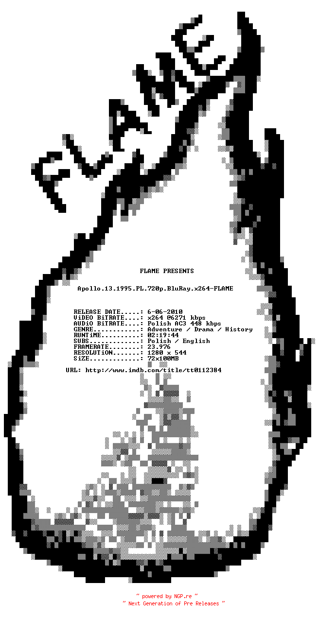 NFO for the release Apollo.13.1995.PL.720p.BluRay.x264-FLAME by FLAME