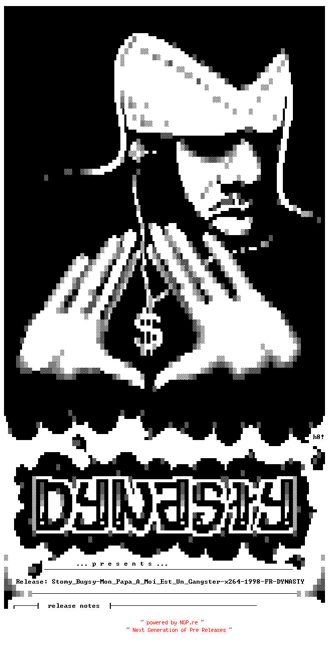 NFO for the release Stomy_Bugsy-Mon_Papa_A_Moi_Est_Un_Gangster-x264-1998-FR-DYNASTY by DYNASTY