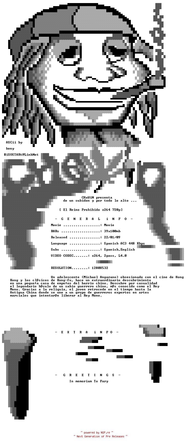 NFO for the release El.Reino.Prohibido.720p.BluRay.SPANiSH.x264-CHaWiN by CHaWiN