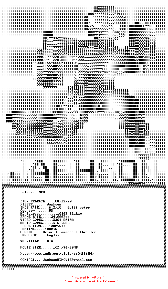 NFO for the release The.Oxford.Murders.2008.720p.BluRay.x264-Japhson by Japhson