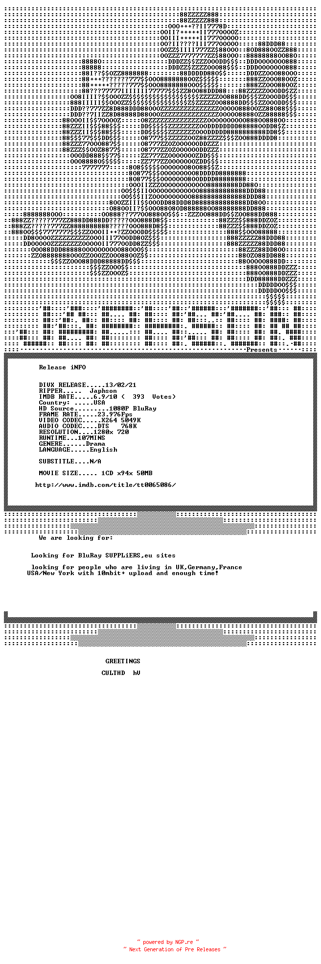 NFO for the release That.Cold.Day.in.the.Park.1969.720p.BluRay.x264-Japhson by Japhson