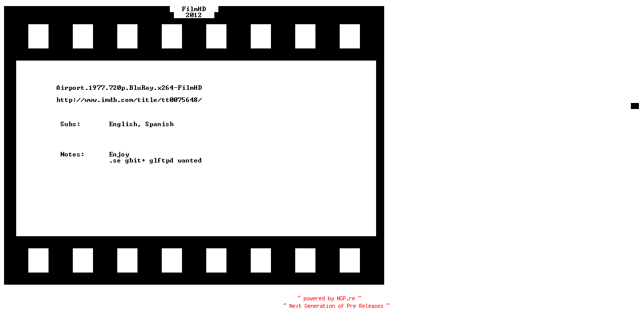 NFO for the release Airport.1977.720p.BluRay.x264-FilmHD by FilmHD