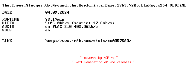 NFO for the release The.Three.Stooges.Go.Around.the.World.in.a.Daze.1963.720p.BluRay.x264-OLDTiME by OLDTiME