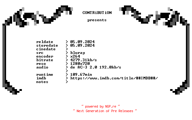 NFO for the release Die.gnadenlose.Clique.1986.German.720p.BluRay.x264-CONTRiBUTiON by CONTRiBUTiON