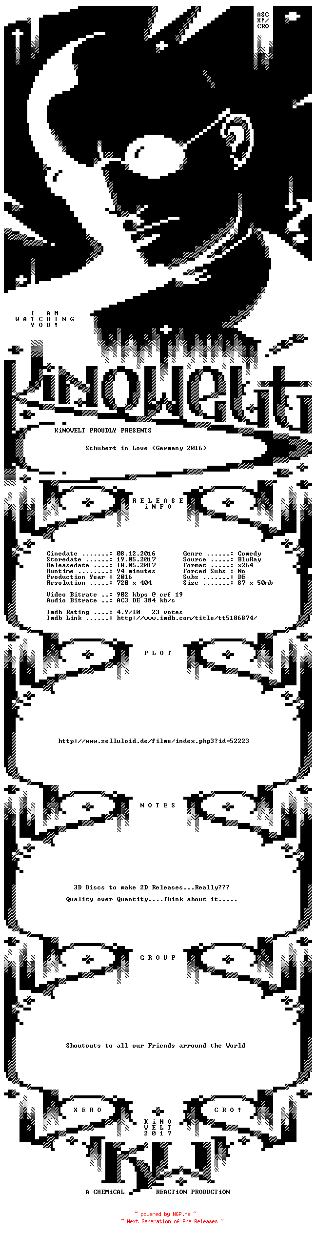 NFO for the release Schubert.in.Love.German.BDRip.x264-KiNOWELT by KiNOWELT