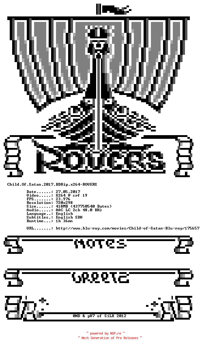 NFO for the release Child.Of.Satan.2017.BDRip.x264-ROVERS by ROVERS