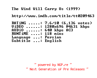 NFO for the release The.Wind.Will.Carry.Us.1999.720p.BluRay.x264-SUMMERX by SUMMERX