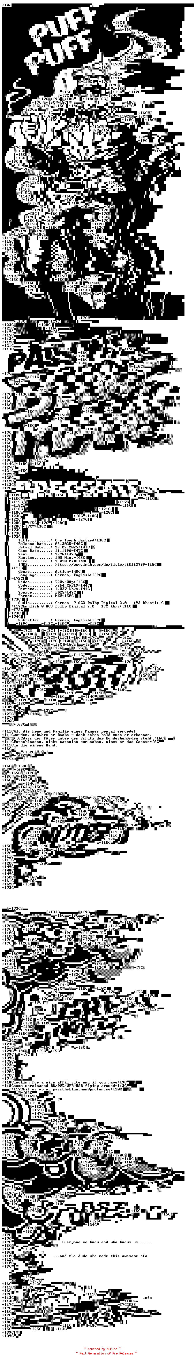 NFO for the release One.tough.Bastard.GERMAN.DL.BDRiP.x264.iNTERNAL-PtBM by PtBM
