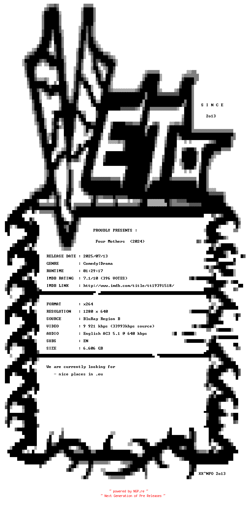 NFO for the release Four.Mothers.2024.720p.BluRay.x264-VETO by VETO