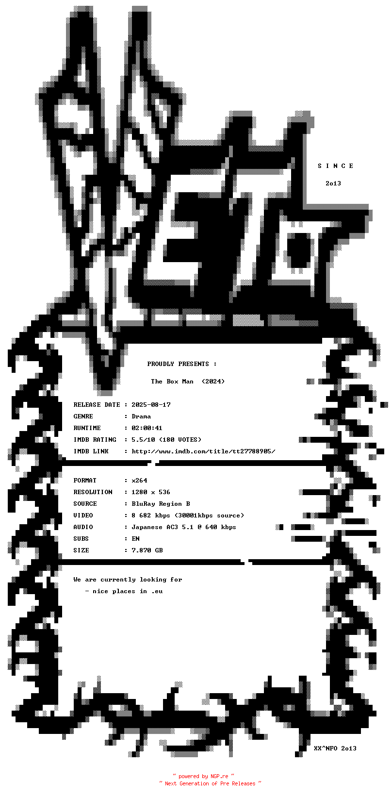 NFO for the release The.Box.Man.2024.720p.BluRay.x264-VETO by VETO