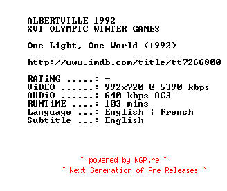 NFO for the release One.Light.One.World.1992.720p.BluRay.x264-SUMMERX by SUMMERX