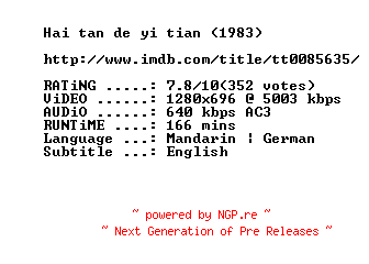 NFO for the release That.Day.On.the.Beach.1983.720p.BluRay.x264-SUMMERX by SUMMERX